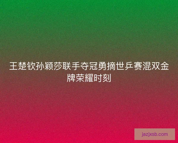 王楚钦孙颖莎联手夺冠勇摘世乒赛混双金牌荣耀时刻